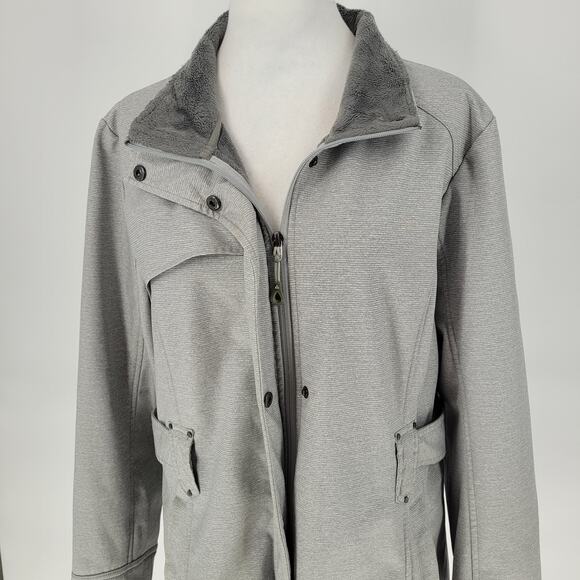 Gerry Womens Light Gray Outdoor Classic Zip Up Snap Jacket Size L Casual Chic - Picture 3 of 8